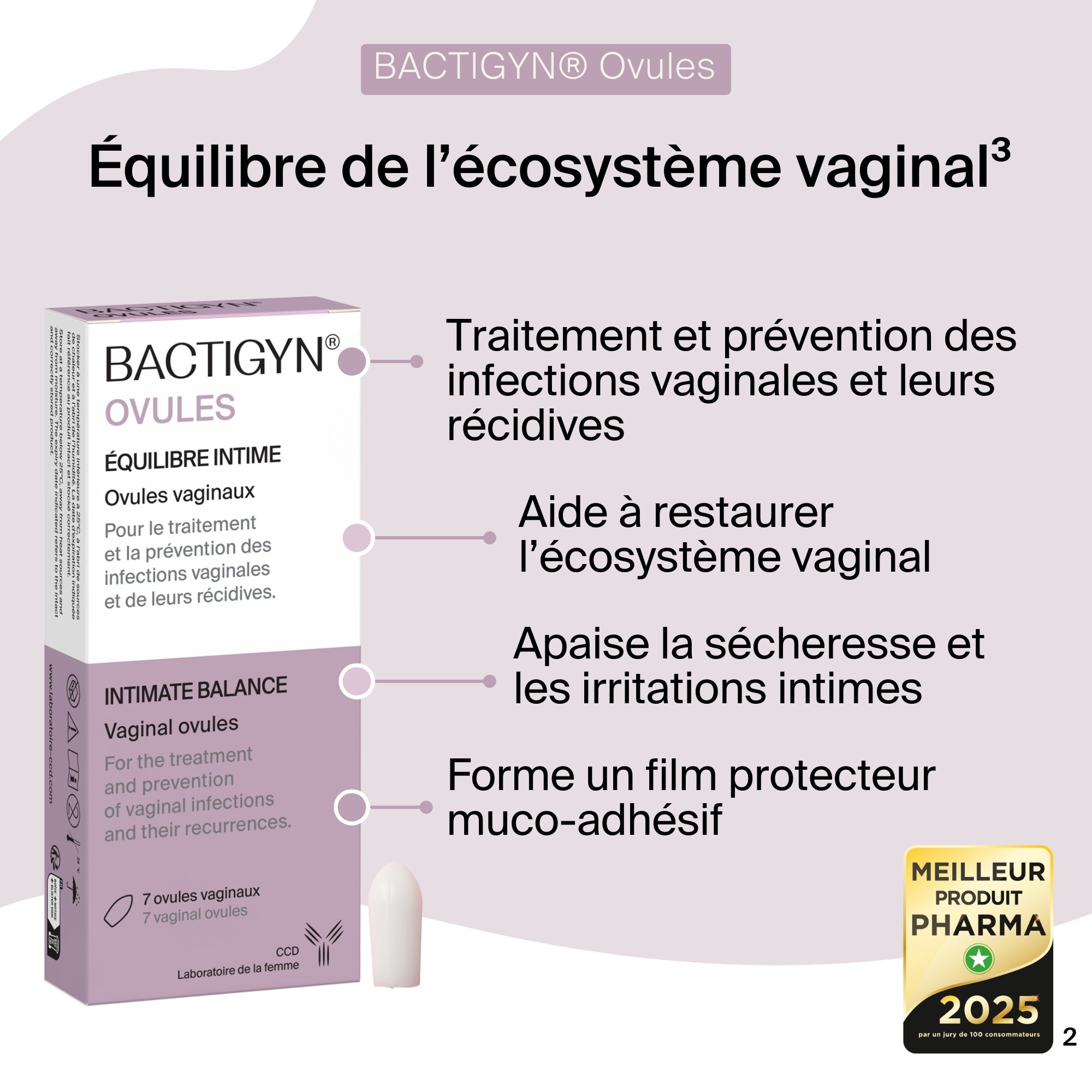 Bactigyn Ovules vaginaux postbiotiques