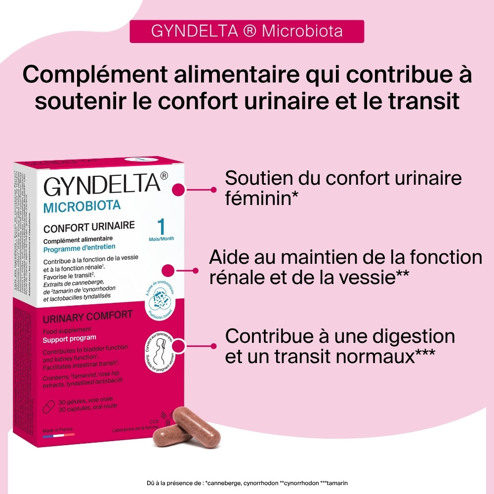 Gyndelta Microbiota - Équilibre Urinaire et Digestif - 30 gélules