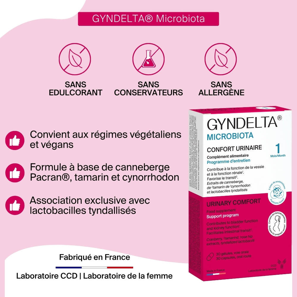 Gyndelta Microbiota - Équilibre Urinaire et Digestif - 30 gélules