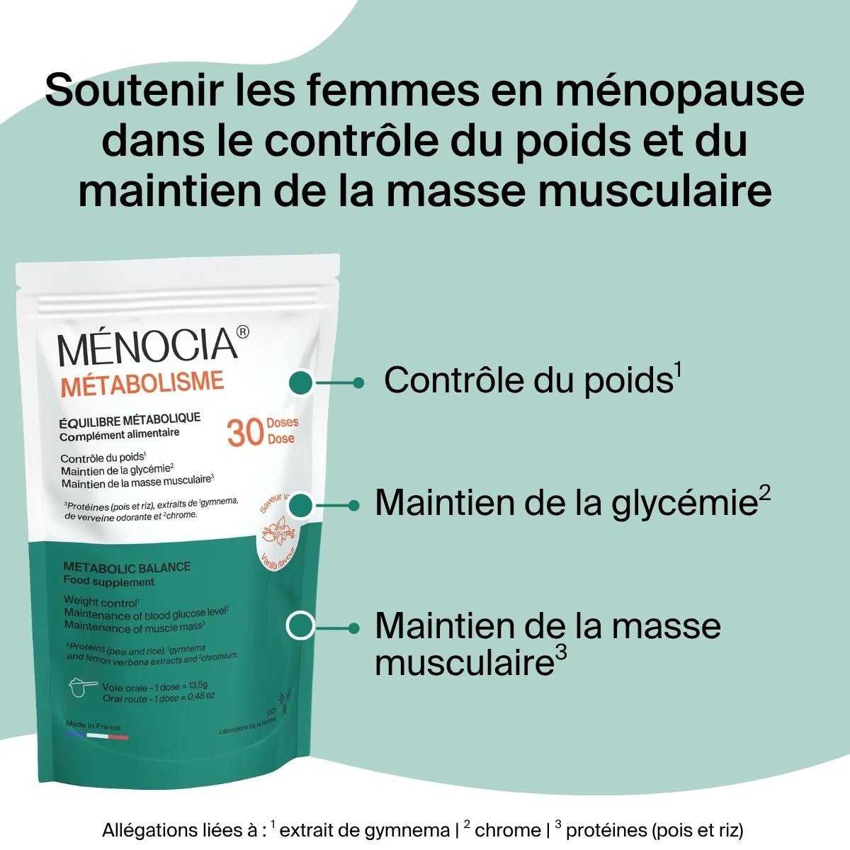 Ménocia Métabolisme - Contrôle du poids et Masse musculaire