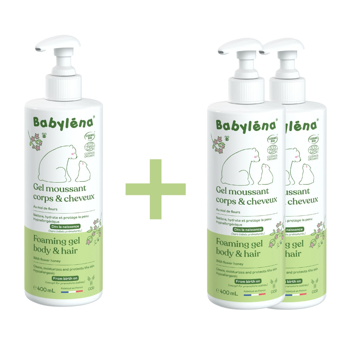 Gel moussant corps et cheveux 1 acheté = 2 offert