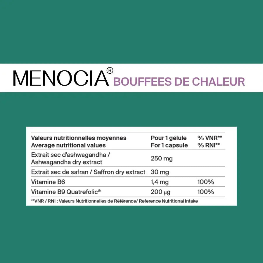 Ménocia Bouffées de chaleur - Cure 3 mois