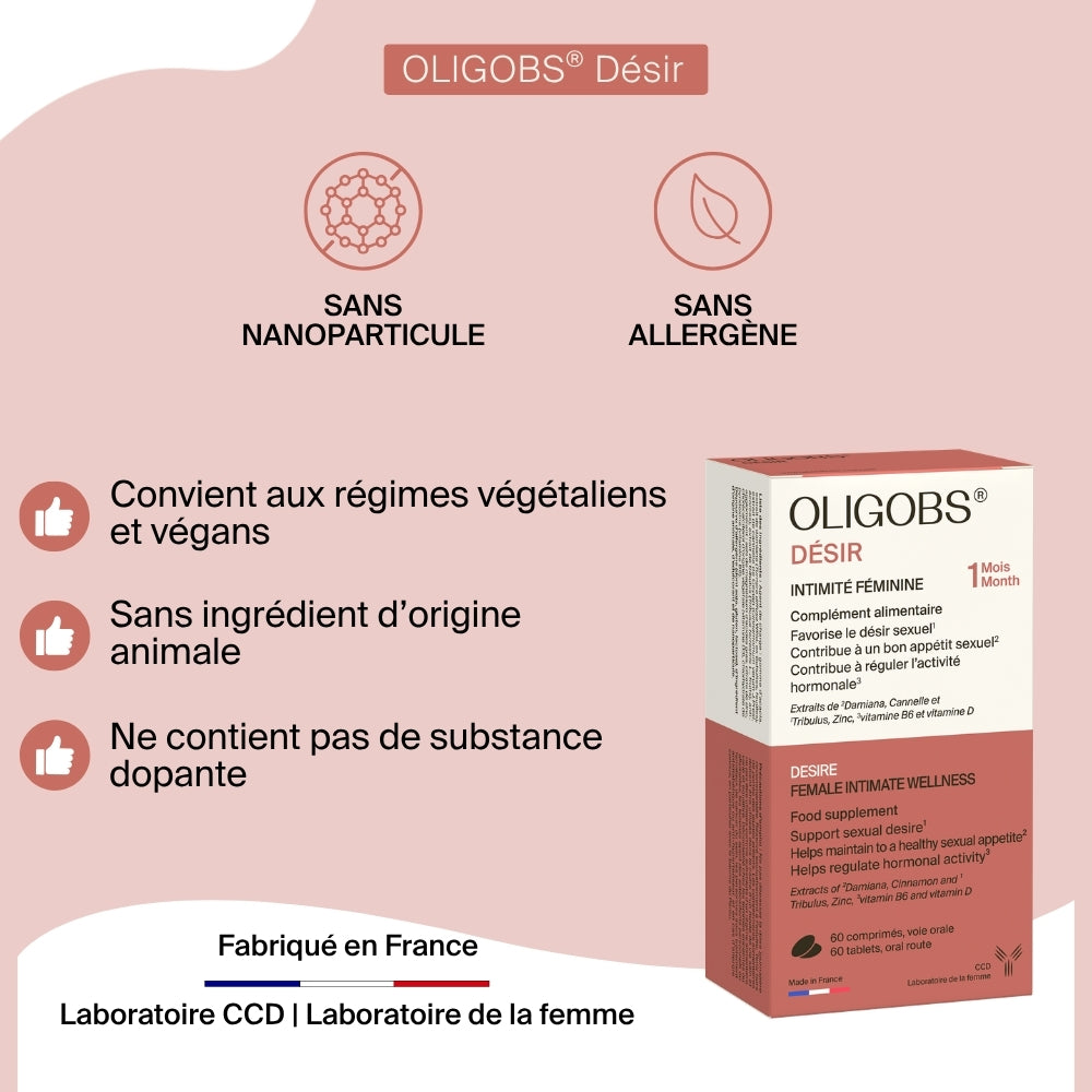Oligobs Désir - Intimité Féminine - 60 comprimés