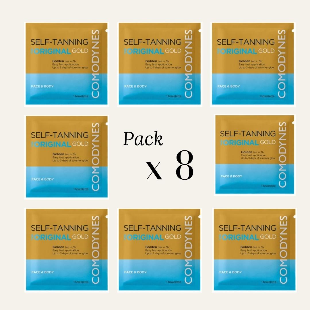 Pack de 8 lingettes auto-bronzantes GOLD  COMODYNES