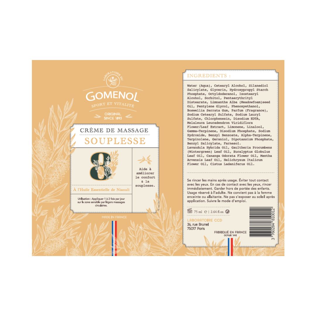 Crème de massage souplesse articulation